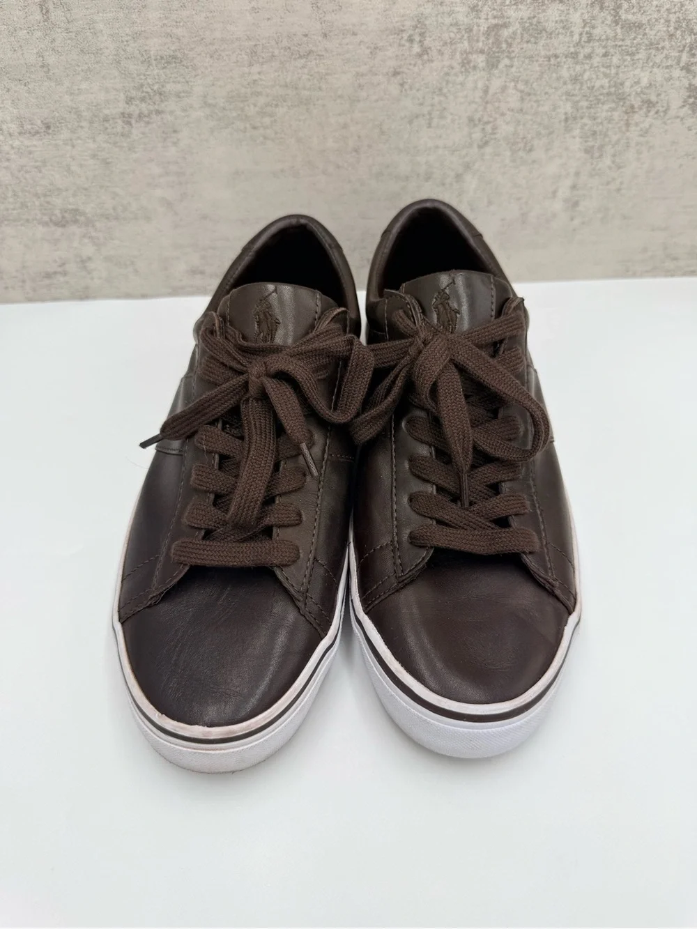 Polo Ralph Lauren Sayer Men’s Size 10D Brown Leather Low Top Sneakers Shoes